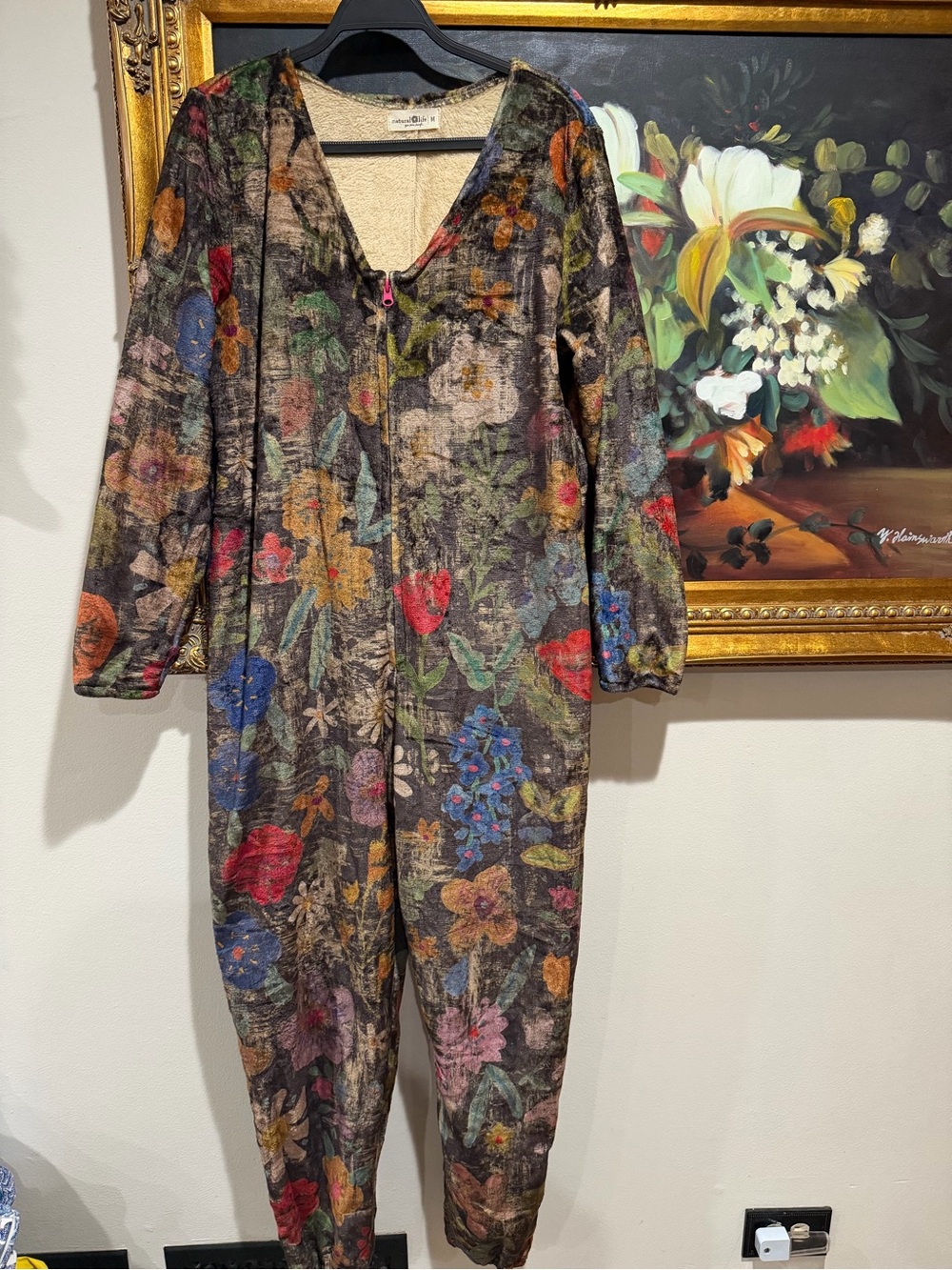 NATURAL LIFE Multicolor Floral Zip-Front Jumpsuit - Picture 2 of 4